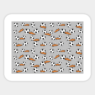 Football / Soccer - Balls & Boots Seamless Pattern on Grey Background Sticker